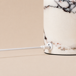 USB-C charging port on the Calacatta Vionaro marble base of the Hooch rechargeable table lamp