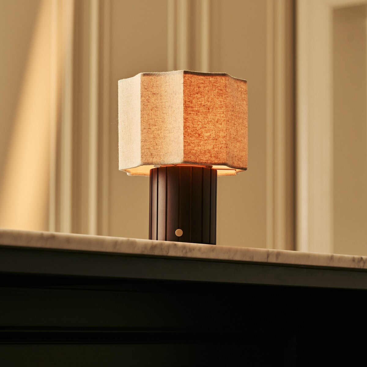 Channa Light Brown Rechargeable Table Lamp | Linen Blend, Stylish & Functional