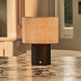 Channa Light Brown Rechargeable Table Lamp | Linen Blend, Stylish & Functional