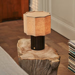 Channa Light Brown Rechargeable Table Lamp | Linen Blend, Stylish & Functional