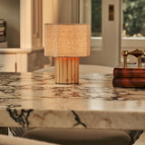 Channa Light Brown Rechargeable Table Lamp | Linen blend, Stylish & Functional