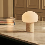 Coddé Beige – Travertino Classico Travertine Marble Rechargeable Table Lamp | Modular Lampshade, Versatile & Dimmable