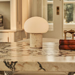 Coddé Beige – Travertino Classico Travertine Marble Rechargeable Table Lamp | Modular Lampshade, Versatile & Dimmable