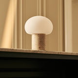 Coddé Beige – Travertino Classico Travertine Marble Rechargeable Table Lamp | Modular Lampshade, Versatile & Dimmable