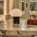 Coddé Black – Nero Marquina Marble Rechargeable Table Lamp | Modular Lampshade, Versatile & Dimmable