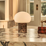 Coddé Brown – Emperador Dark Marble Rechargeable Table Lamp | Modular Lampshade, Versatile & Dimmable
