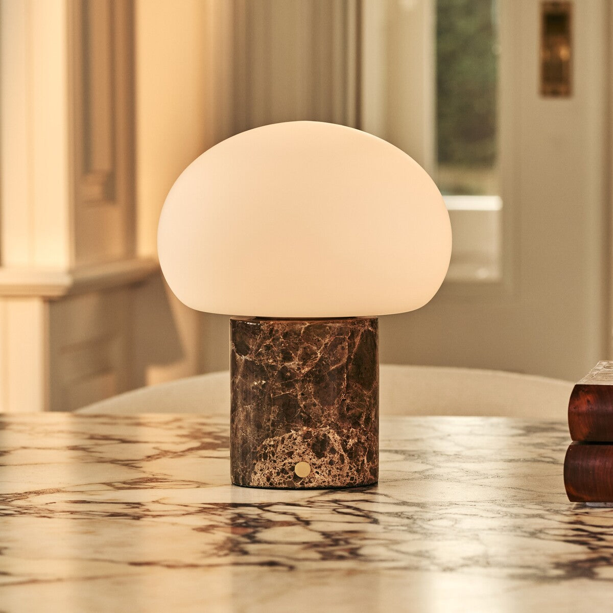 Coddé Brown – Emperador Dark Marble Rechargeable Table Lamp | Modular Lampshade, Versatile & Dimmable