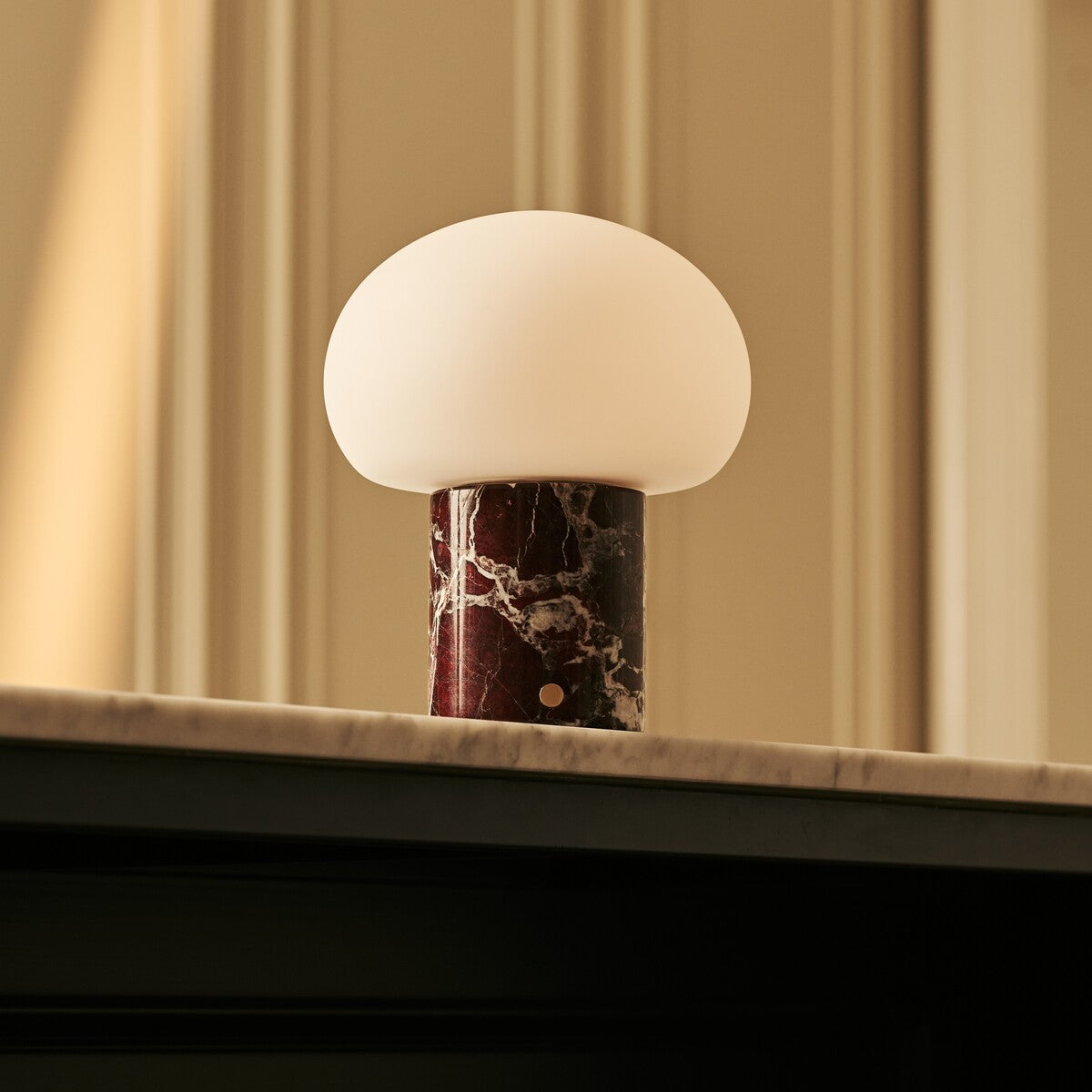Coddé Red – Rosso Levanto Marble Rechargeable Table Lamp | Modular Lampshade, Versatile & Dimmable