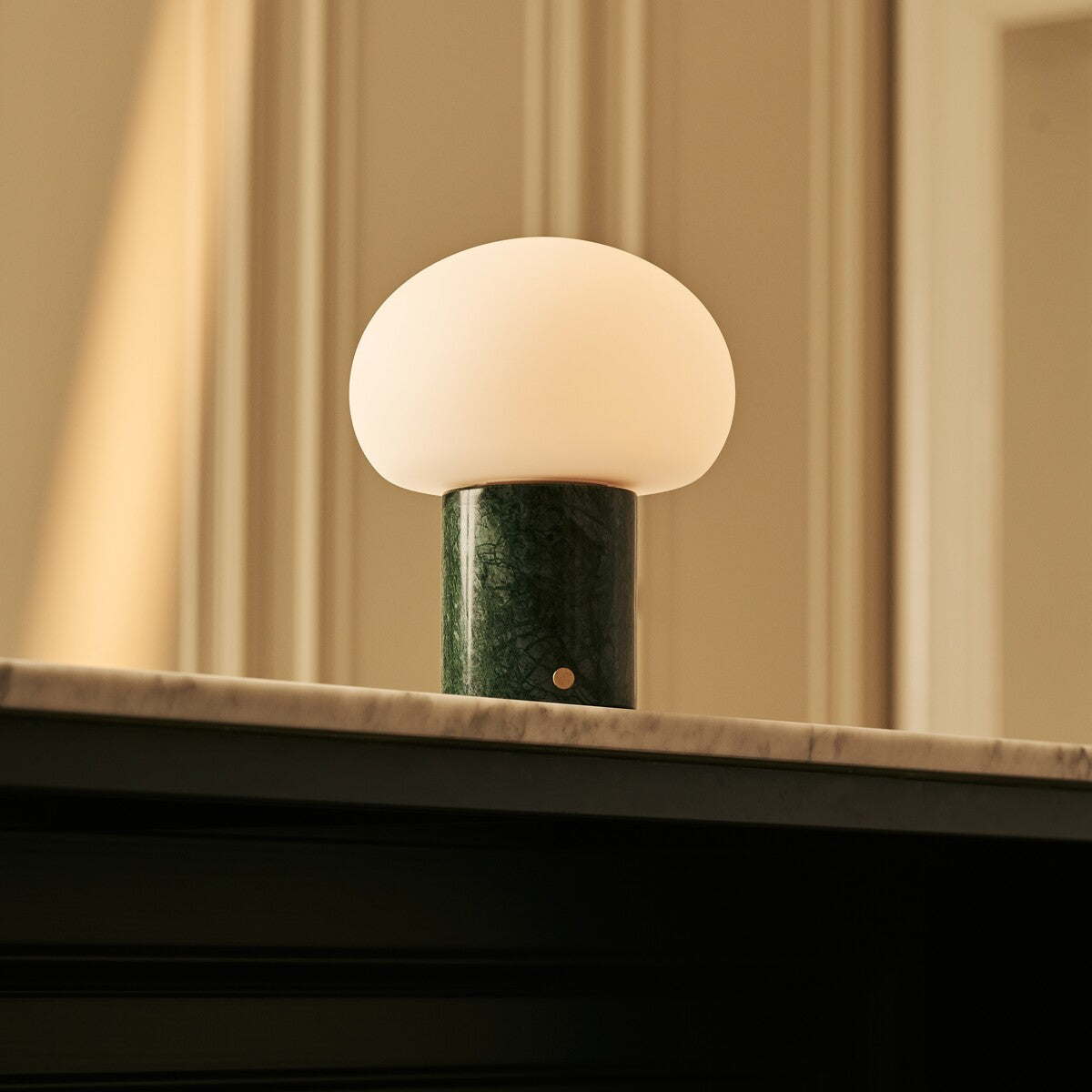 Coddé Green – Verde Alpi Marble Rechargeable Table Lamp | Modular Lampshade, Versatile & Dimmable