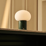 Coddé Green – Verde Alpi Marble Rechargeable Table Lamp | Modular Lampshade, Versatile & Dimmable