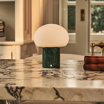 Coddé Green – Verde Alpi Marble Rechargeable Table Lamp | Modular Lampshade, Versatile & Dimmable