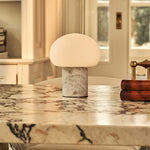 Coddé White – Bianco Statuarietto Marble Rechargeable Table Lamp | Modular Lampshade, Versatile & Dimmable