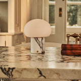 Coddé White – Lilac Marble Rechargeable Table Lamp | Modular Lampshade, Versatile & Dimmable