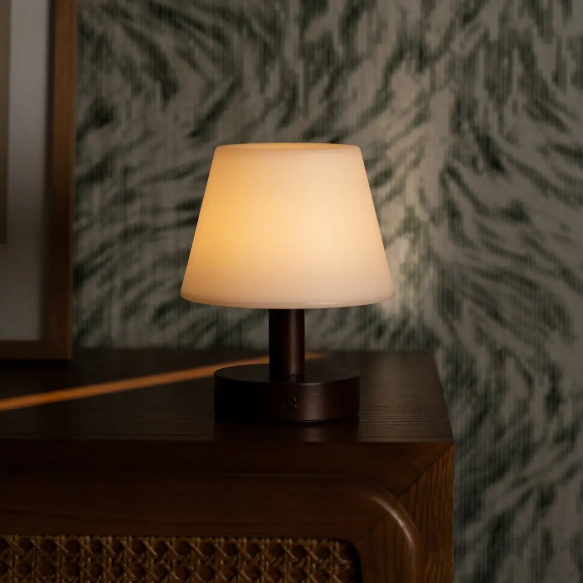 Teddy Dark Brown Wooden Rechargeable Table Lamp | Dimmable & Cordless with 80 Hours Battery Life Tavellio