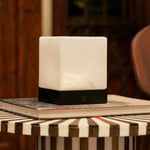 Yce Black Cordless Wooden Lamp with Frozen Glass, rechargeable and dimmable, perfect for modern home decor