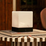 Yce Black Cordless Wooden Lamp with Frozen Glass, rechargeable and dimmable, perfect for modern home decor