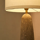 Isla Travertine Lamp with Cotton Shade – Elegant and Timeless Tavellio