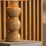 Oliver Wooden Lamp with Beige Shade | Elegant Geometric Design for Your Home Tavellio