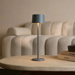 David Trout Grey Rechargeable Iron Table Lamp – Dimmable & Cordless with 120 Hours Battery Tavellio