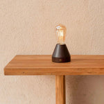 Zavi Dark Brown Rechargeable LED Table Lamp – Cordless, Dimmable, 80-Hour Battery Tavellio