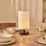 Ben Wooden Dark Brown Table Lamp – Rechargeable, Dimmable, USB-C Powered Tavellio