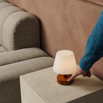 Teddy Chestnut Brown Wooden Rechargeable Table Lamp | Dimmable & Cordless with 3 Light Modes - Tavellio