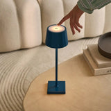 William Delftware Blue Rechargeable Iron Table Lamp – Dimmable, USB-C Charging, 120-Hour Tavellio