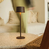 David Mocha Brown Rechargeable Table Lamp 2 in 1 with Adjustable Height – Dimmable & Cordless with 120 Hours Battery Tavellio