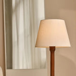 Nova Chestnut Brown Lamp with Wooden Base | Stylish Living Room & Bedroom Lighting Tavellio