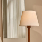 Nova Chestnut Brown Lamp with Wooden Base | Stylish Living Room & Bedroom Lighting Tavellio