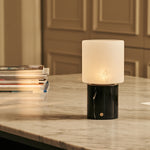 Cuyp Black – Nero Marquina Marble Rechargeable Table Lamp | Cordless, USB Rechargeable & Up to 100 Hours of Light