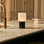 Cuyp Black – Nero Marquina Marble Rechargeable Table Lamp | Cordless, USB Rechargeable & Up to 100 Hours of Light