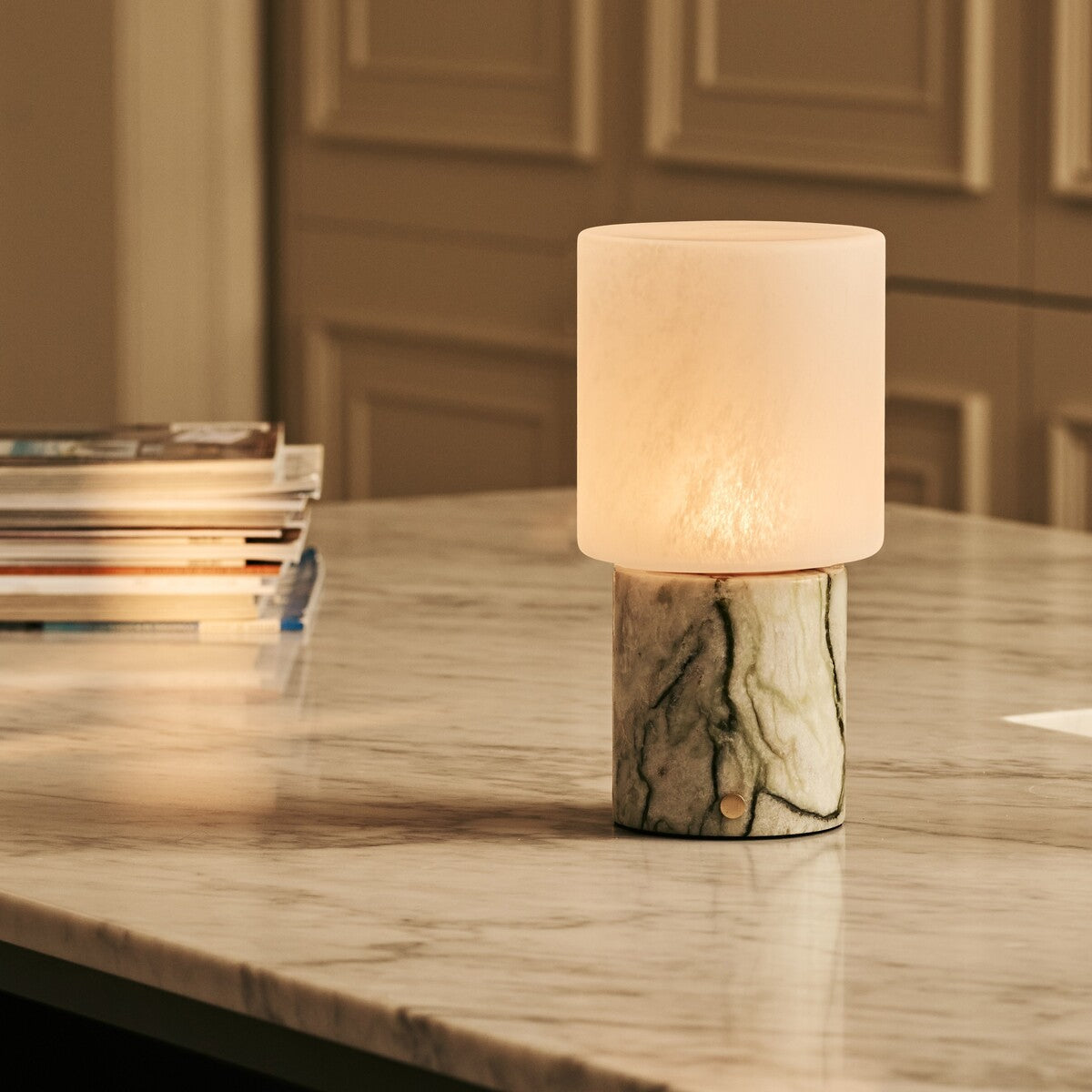 Cuyp Green – Ice Green Marble Rechargeable Table Lamp | Cordless, USB Rechargeable & Up to 100 Hours of Light