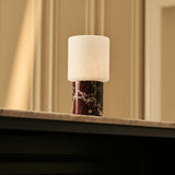 Cuyp Red – Rosso Levanto Marble Rechargeable Table Lamp | Cordless, USB Rechargeable & Up to 100 Hours of Light