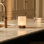Cuyp Small Brown – Emperador Dark Marble Rechargeable Table Lamp | Authentic, Dimmable &  Interchangeable Lampshade