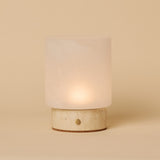 Cuyp Small Beige – Travertin Wiederaufladbare Tischlampe 