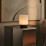 Millet Brown / Emeperador Dark – Marble Rechargeable Table Lamp – 3 Light Modes, Cordless & With Glass Interchangeable Lampshade