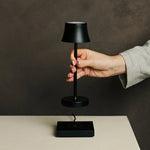 De Pijp Mini Midnight Black Rechargeable Table Lamp – Wireless Charging, Dimmable Lamp & 3 Light Colors Tavellio
