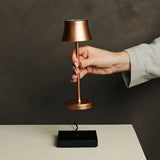 De Pijp Mini Copper Rechargeable Table Lamp – Wireless Charging, Dimmable Lamp & 3 Light Colors Tavellio