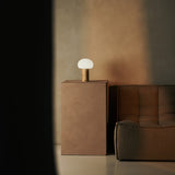 Sam Lichtbruin Houten Tafellamp met Glas & Oplaadbare Batterij | Dimbare & Veelzijdige Verlichting