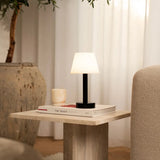 Zoë Black Wooden Rechargeable Table Lamp | Dimmable & Portable | 80-Hour Battery Life Tavellio