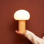 Sam Wooden Table Lamp with Glass & Rechargeable Battery | Dimmable & Versatile Lighting Tavellio