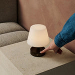 Teddy Dark Brown Wooden Rechargeable Table Lamp | Dimmable & Cordless with 80 Hours Battery Life - Tavellio
