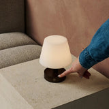 Teddy Dark Brown Wooden Rechargeable Table Lamp | Dimmable & Cordless with 80 Hours Battery Life - Tavellio
