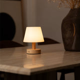 Teddy Light Brown Wooden Rechargeable Table Lamp – Dimmable, USB-C, 100-Hour Battery Life