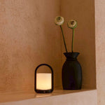 George Dark Brown Wooden Lamp – Rechargeable, Dimmable & Portable Tavellio