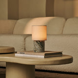 Dou Green – Ice Green Marble Rechargeable Table Lamp | Battery, Dimmable & Interchangeable Lampshade