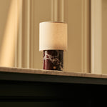 Dou Red – Rosso Levanto Marble Rechargeable Table Lamp | Battery, Dimmable & Interchangeable Lampshade