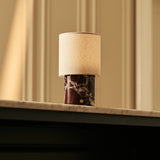 Dou Red – Rosso Levanto Marble Rechargeable Table Lamp | Battery, Dimmable & Interchangeable Lampshade