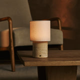 Dou Beige – Travertin Wiederaufladbare Tischlampe 